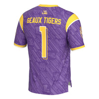 LSU Tigers #1 GameDay Greats Purple Highlight Print Football Fashion Jersey