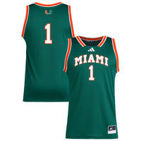 #1 Miami Hurricanes adidas Replica Swingman Jersey - Green