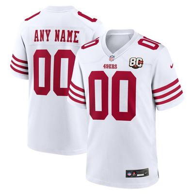 San Francisco 49ers Nike White 80th Anniversary Custom Game Jersey