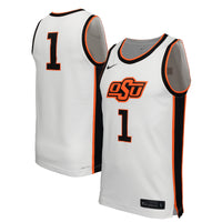 #1 Oklahoma State Cowboys Nike Replica Basketball Jersey - White