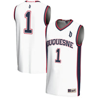 #1 Duquesne Dukes GameDay Greats Lightweight Basketball Jersey - White