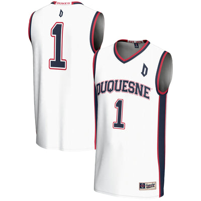 #1 Duquesne Dukes GameDay Greats Lightweight Basketball Jersey - White