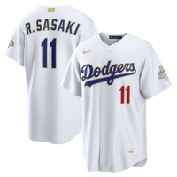 Los Angeles Dodgers Roki Sasaki Nike White 2026 Gold Collection Stadium Jersey
