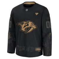 Nashville Predators Fanatics Black 2024 Military Appreciation Custom Practice Jersey