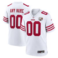 San Francisco 49ers Nike White 80th Anniversary Custom Game Jersey