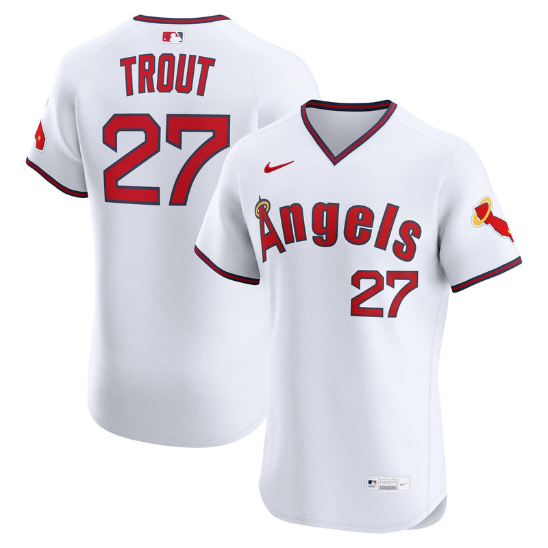 Los Angeles Angels Mike Trout Nike White Alternate 2 Elite Jersey