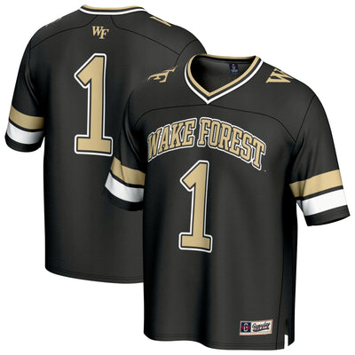 #1 Wake Forest Demon Deacons GameDay Greats Collegiate Football Fashion Jersey - Black
