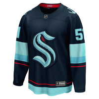 Seattle Kraken Shane Wright Fanatics Deep Sea Blue Home Breakaway Player Jersey