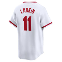 Cincinnati Reds Barry Larkin Nike White Throwback Cooperstown Limited Jersey