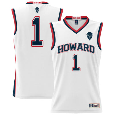 GameDay Greats #1 White Howard Bison Lightweight Basketball Jersey