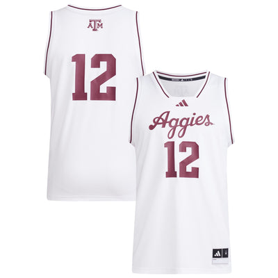 #12 Texas A&M Aggies adidas Replica Swingman Jersey - White