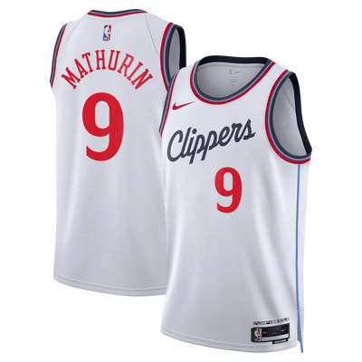 Los Angeles Clippers Nike Replica Association Edition Swingman Jersey - White - Bennedict Mathurin