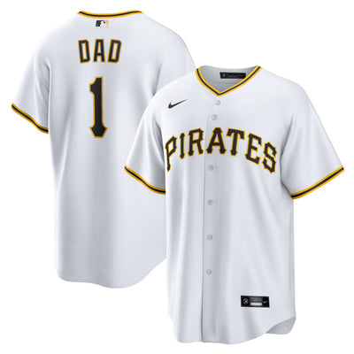 Pittsburgh Pirates Nike White #1 Dad Home Replica Jersey