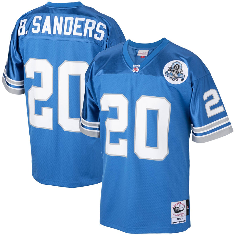 Detroit Lions 1993 Barry Sanders Mitchell & Ness Blue Authentic Throwback Retired Player Jersey