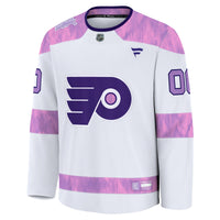 Philadelphia Flyers Fanatics White 2024 Hockey Fights Cancer Custom Practice Jersey