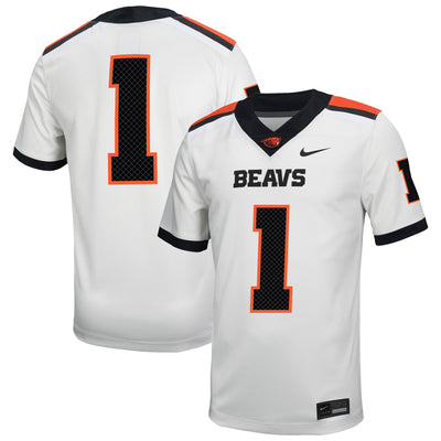 #1 Oregon State Beavers Nike Road Replica Football Jersey - White