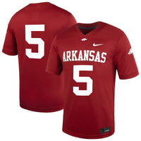 #5 Arkansas Razorbacks Nike Untouchable Football Jersey – Cardinal