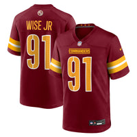 Washington Commanders Deatrich Wise Jr. Nike Burgundy Team Game Jersey