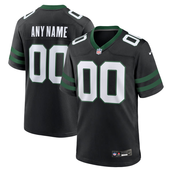 New York Jets Nike Legacy Black Alternate Custom Game Jersey