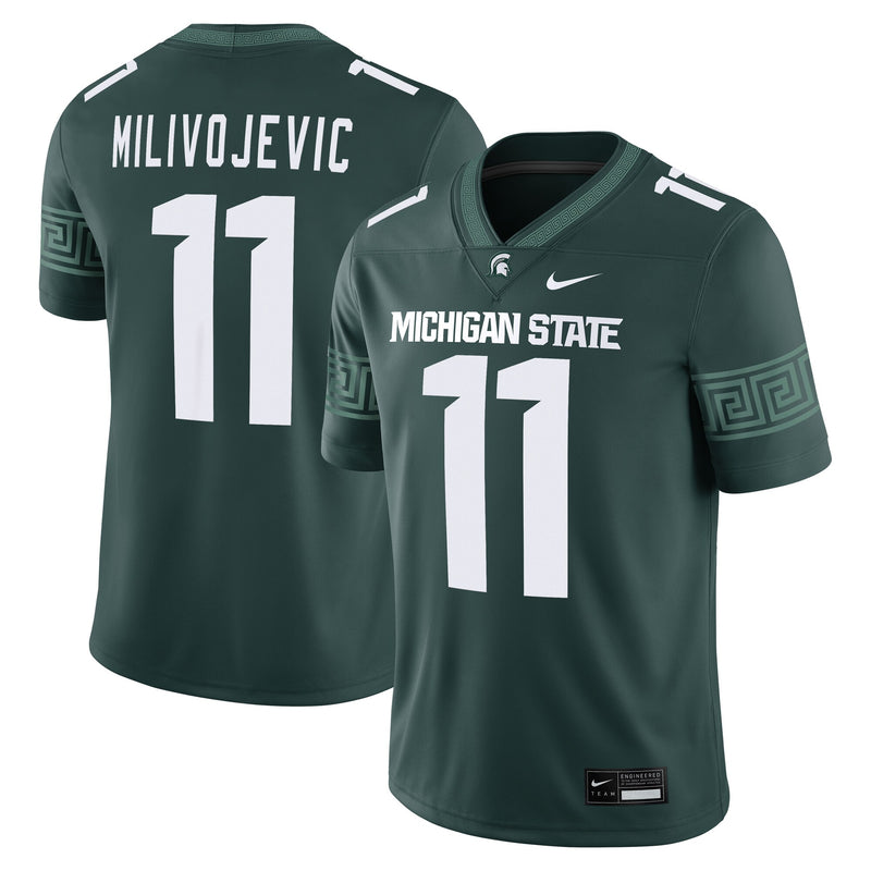 Alessio Milivojevic Michigan State Spartans Nike Game Football Jersey - Green