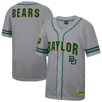 Baylor Bears Colosseum Free Spirited Baseball Jersey - Gray
