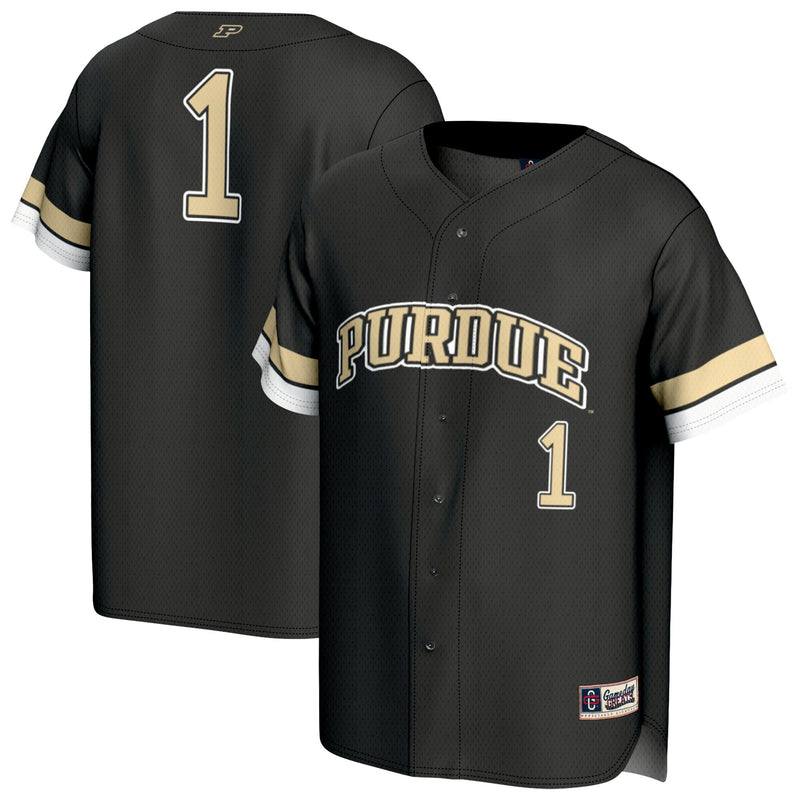 #1 Purdue Boilermakers GameDay Greats Lightweight Collegiate Baseball Fashion Jersey - Black