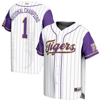 #1 LSU Tigers GameDay Greats 2025 NCAA Baseball College World Series Champions Lightweight Baseball Jersey - White