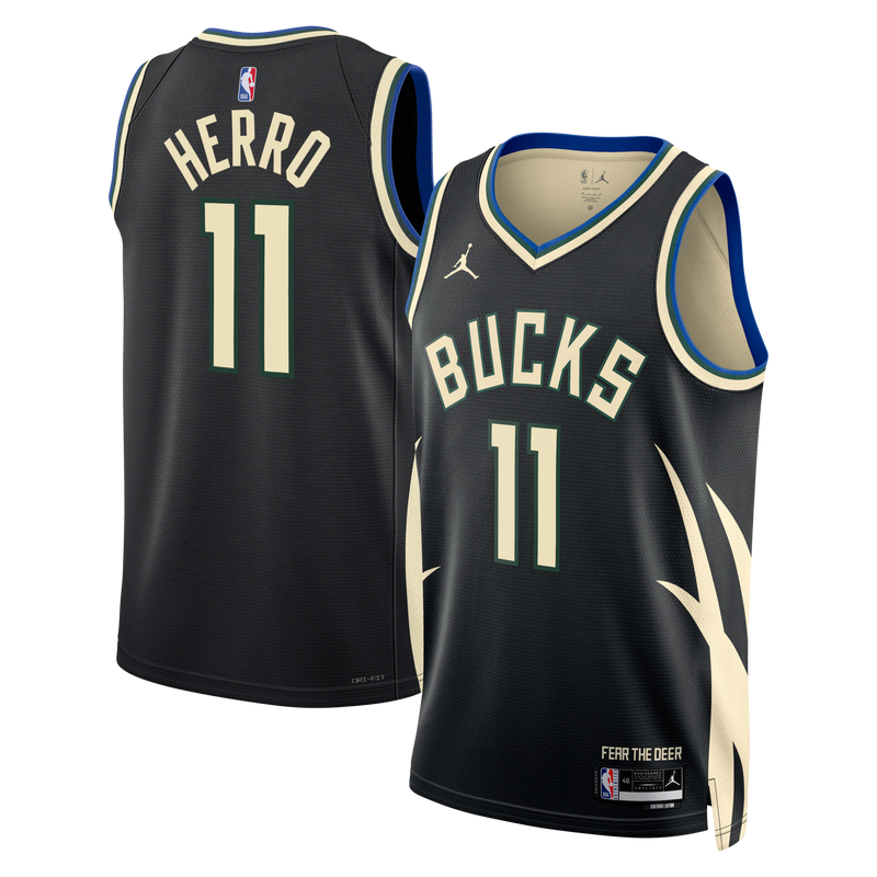 Milwaukee Bucks Jordan Brand Statement Edition Swingman Jersey - Hunter Green - Tyler Herro
