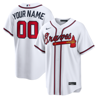Atlanta Braves Nike White Home Replica Custom Jersey