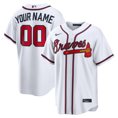 Atlanta Braves Nike White Home Replica Custom Jersey