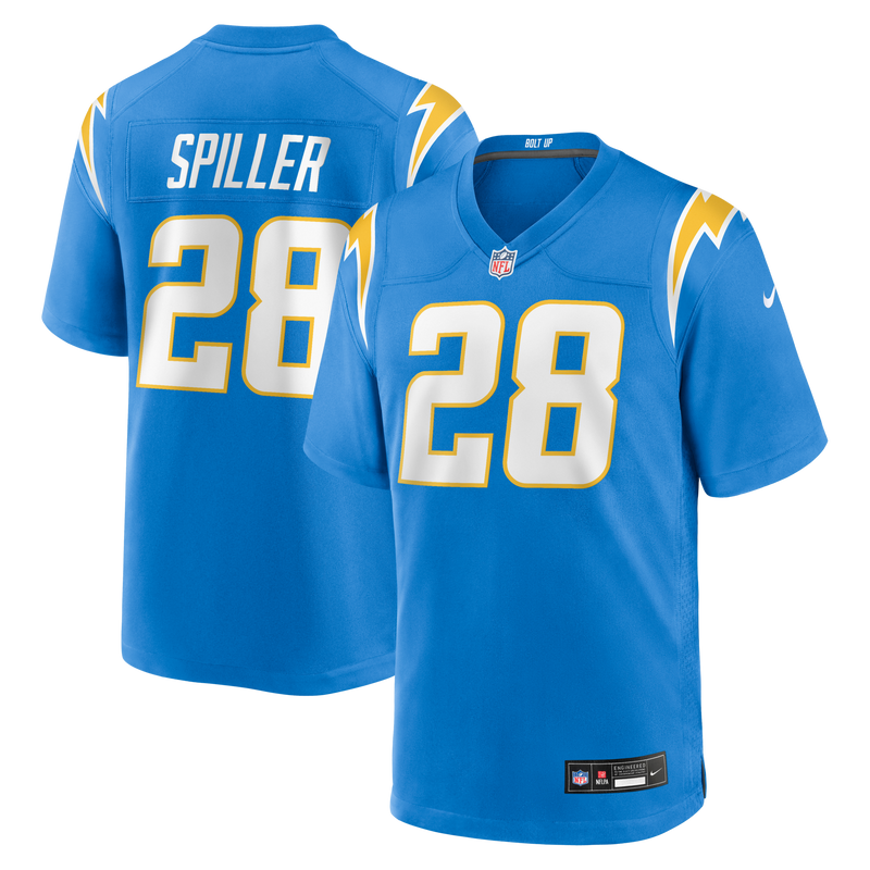 Los Angeles Chargers Isaiah Spiller Nike Powder Blue Game Jersey