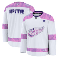 Detroit Red Wings Fanatics White Hockey Fights Cancer Survivor Practice Jersey