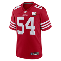 San Francisco 49ers Fred Warner Nike Scarlet 80th Anniversary Game Jersey