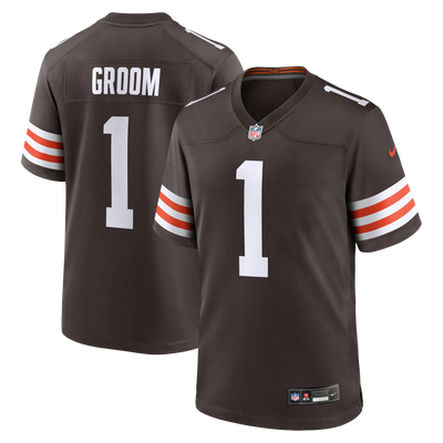 Cleveland Browns Number 1 Groom Nike Brown Game Jersey