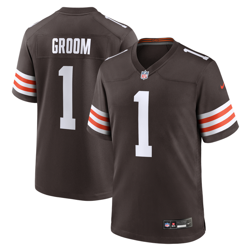 Cleveland Browns Number 1 Groom Nike Brown Game Jersey