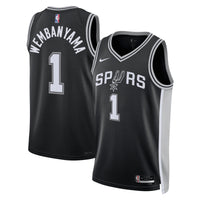 San Antonio Spurs Nike Icon Edition Swingman Jersey - Black - Victor Wembanyama