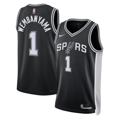 San Antonio Spurs Nike Icon Edition Swingman Jersey - Black - Victor Wembanyama