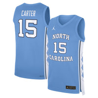 Jordan Brand Vince Carter Carolina Blue North Carolina Tar Heels Road Replica Basketball Jersey
