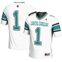 #1 Coastal Carolina Chanticleers GameDay Greats Endzone Football Jersey - White