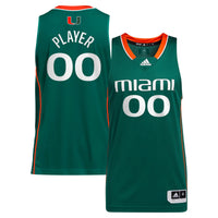 Miami Hurricanes adidas Pick-A-Player NIL Basketball Jersey - Green