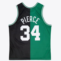 Boston Celtics Mitchell & Ness Paul Pierce 2007 Split Swingman Jersey - Black/Green
