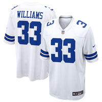 Dallas Cowboys Javonte Williams Nike White Game Jersey