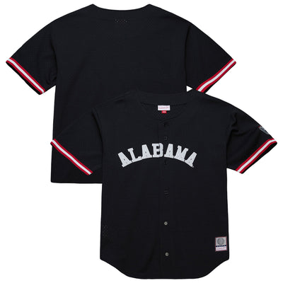 Mitchell & Ness Black Alabama Crimson Tide On The Clock Full-Button Fashion Jersey