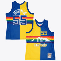 Denver Nuggets Mitchell & Ness Dikembe Mutombo 1991 Split Swingman Jersey - Blue/Yellow