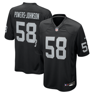 Las Vegas Raiders Jackson Powers-Johnson Nike Black Team Game Jersey