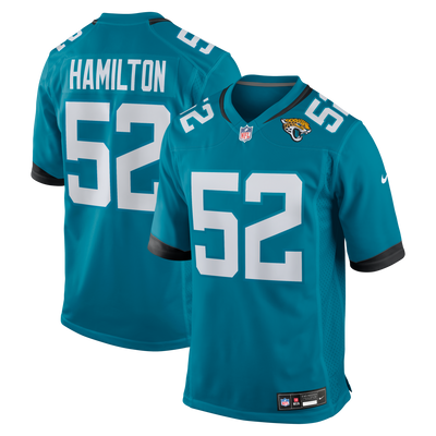 Jacksonville Jaguars DaVon Hamilton Nike Teal Game Jersey