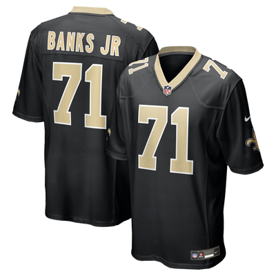 New Orleans Saints Kelvin Banks Jr. Nike Black Game Player Jersey