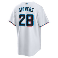 Miami Marlins Kyle Stowers Nike White Home Replica Jersey