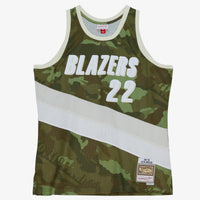 Portland Trail Blazers Mitchell & Ness Clyde Drexler 1991 Ghost Camo Swingman Jersey - Green
