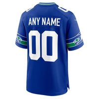 Seattle Seahawks Nike Royal Throwback Custom Jersey